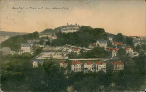 Ansichtskarte Bielefeld Blick nach dem Johannisberg 1913