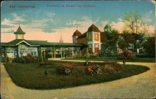 Ansichtskarte Bad Lippspringe Trinkhaile m. Kursaal des Kurbades 1916