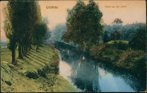 Ansichtskarte Gronau (Leine) Partie an der Leine 1918  gel. Feldpost