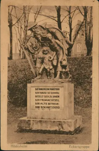 Ansichtskarte Hildesheim Denkmal Eckartgruppe 1928