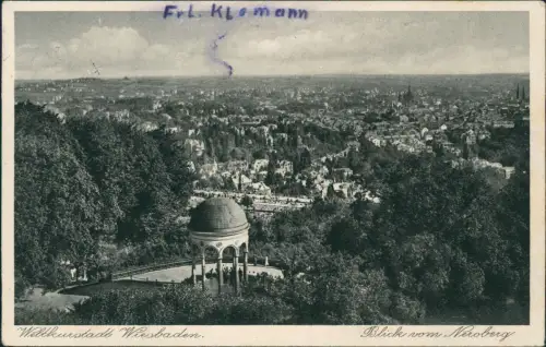 Ansichtskarte Wiesbaden Blick vom Neroberg 1938