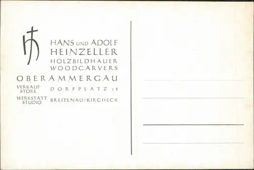 Ansichtskarte Oberammergau VERKAUFSTORE WERKSTATT Holzbauer 1963
