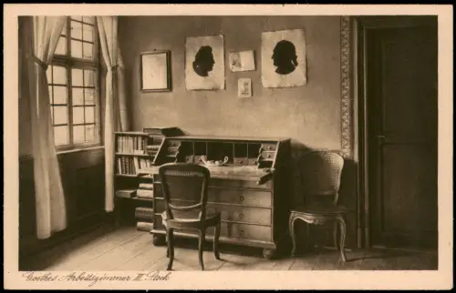 Ansichtskarte Frankfurt am Main Goethes Arbeitszimmer, 3. Stock 1928