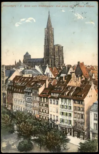 Straßburg Strasbourg Blick vom Kleberplatz Vue prise de Place Kleber 1909