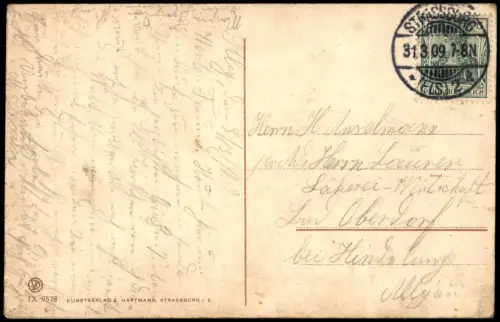 Straßburg Strasbourg Blick vom Kleberplatz Vue prise de Place Kleber 1909
