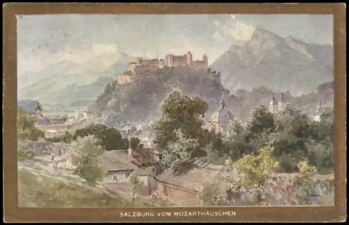 Ansichtskarte Salzburg SALZBURG VOM MOZARTHÄUSCHEN (Künstlerkarte) 1910