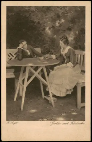 Ansichtskarte  Künstlerkarte Künstler H. Seeger Goethe und Friederike 1910