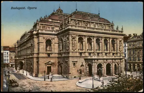 Postcard Budapest Opera Oper 1916   1. Weltkrieg als Feldpoststempel