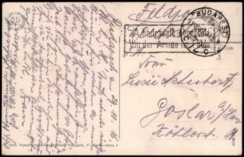 Postcard Budapest Opera Oper 1916   1. Weltkrieg als Feldpoststempel