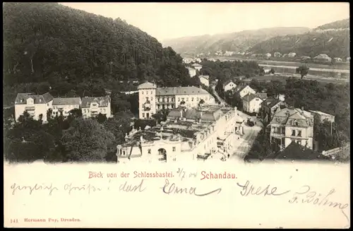 Ansichtskarte Bad Schandau Panorama-Ansicht Blick von der Schlossbastei 1904