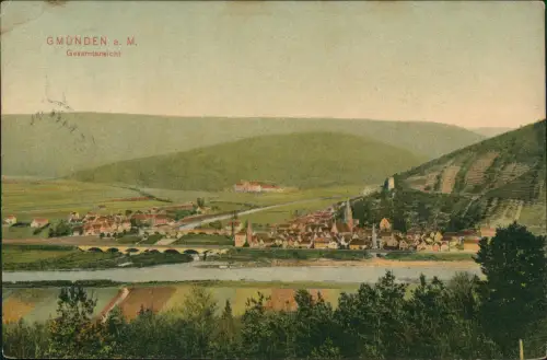 Ansichtskarte Gemünden a. Main Gesamtansicht 1911