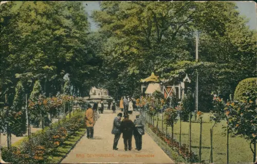 Ansichtskarte Bad Oeynhausen Rosenallee 1915  gel.   Feldpost Vereinslazarett