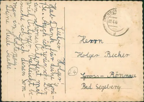 Ansichtskarte Bremen Rathaus bei Nacht 1947