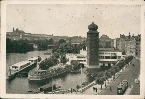 Postcard Prag Praha Mánesúv most / Manes Brücke 1944