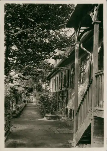 Ansichtskarte Weimar Goethe-Nationalmuseum, Gartenansicht 1936