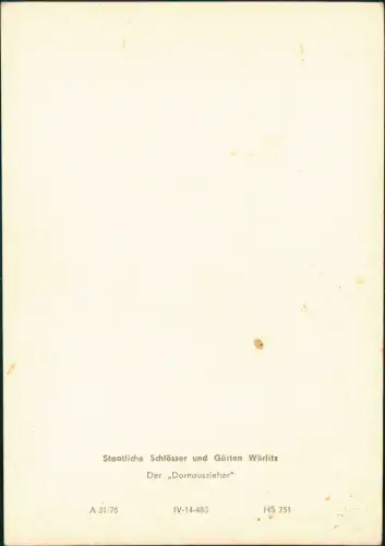 Wörlitz-Oranienbaum-Wörlitz Landschaftspark Der Dornauszieher 1976