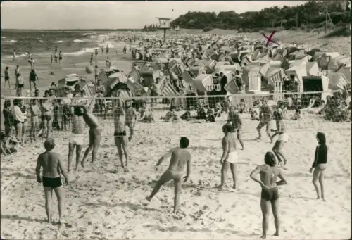 Ansichtskarte Bansin-Heringsdorf Usedom Strand Volleyball Beachvolleyball 1984