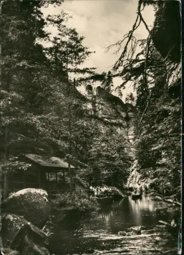 .Tschechien Údolí Kamenice - horní přístaviště člunůna jezeře   1971