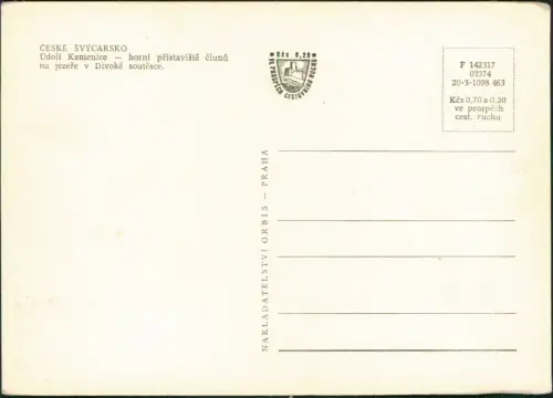 .Tschechien Údolí Kamenice - horní přístaviště člunůna jezeře   1971