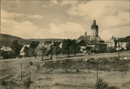 Postcard Bergstadt Platten Horní Blatná Stadtpartie 1961