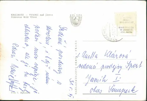 Hochstadt an der Iser Vysoké nad Jizerou KRKONOŠE Zotavovna ROH 1961