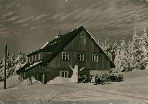 Postcard Pommerndorf Strážné Bouda Mařenka im Winter Fotokarte 1964