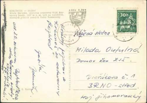 Postcard Pommerndorf Strážné Bouda Mařenka im Winter Fotokarte 1964