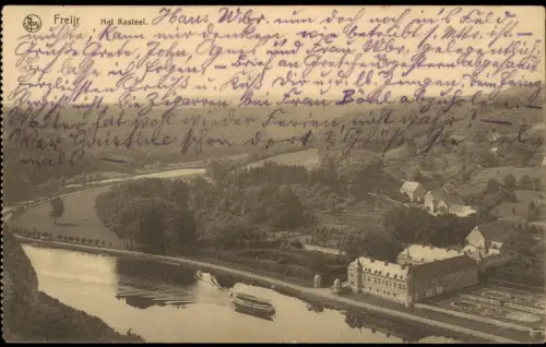 Postkaart Belgien Freijr Het Kasteel. 1917  gel. Feldpost