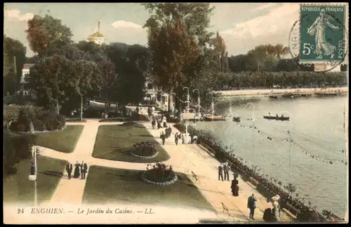 CPA Enghien-les-Bains Le Jardin du Casino 1912
