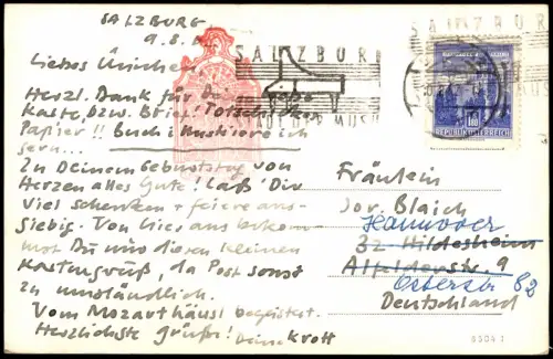 Ansichtskarte Salzburg Mozarts Geburtshaus 1962