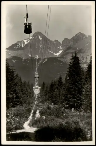 Tatralomnitz-Vysoké Tatry Tatranská Lomnica Seilbahn Skalnaté pleso   1956