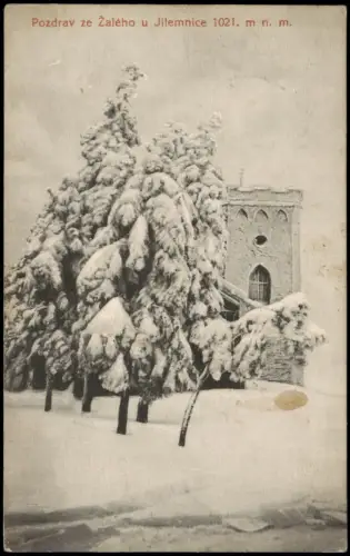 Postcard Starkenbach Jilemnice Pozdrav ze Žalého im Winter 1914