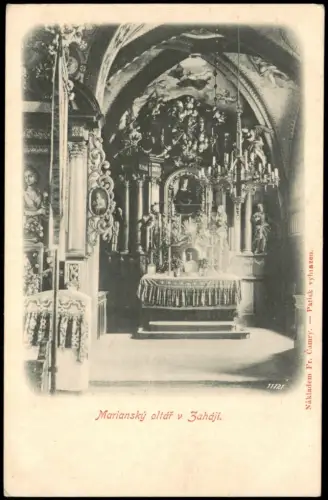 Postcard Sahaj b. Budweis Zahájí Marianský oltář 1912