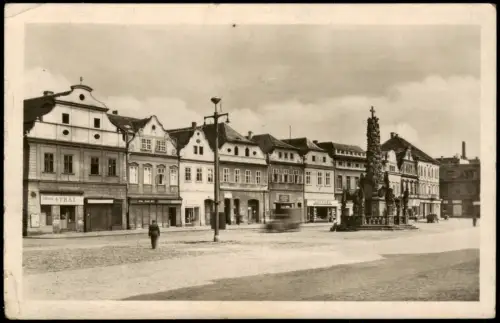Postcard Saaz (Eger) Žatec Marktplatz - Fotokarte 1950