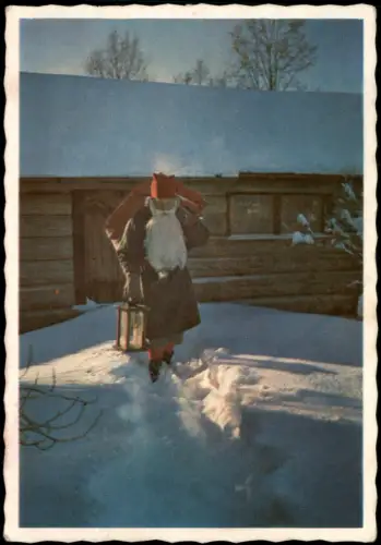 Ansichtskarte  Weihnachten Christmas Weihnachtsmann Santa Claus 1962 Servige