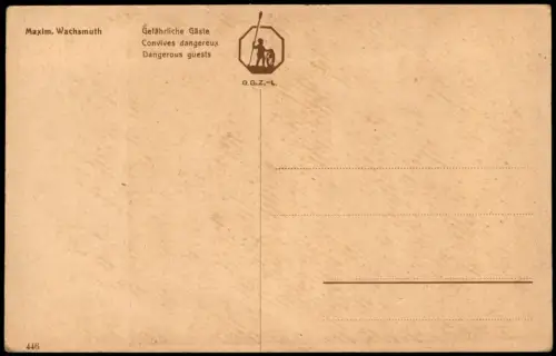 Künstlerkarte Gemälde Kunstwerke Gefährliche Gäste Maxim. Wachsmuth 1922