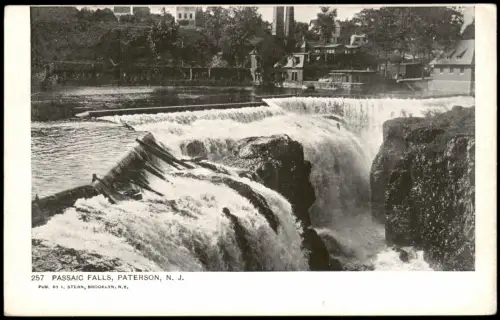 Postcard Paterson New Jersey Passaic Falls 1913