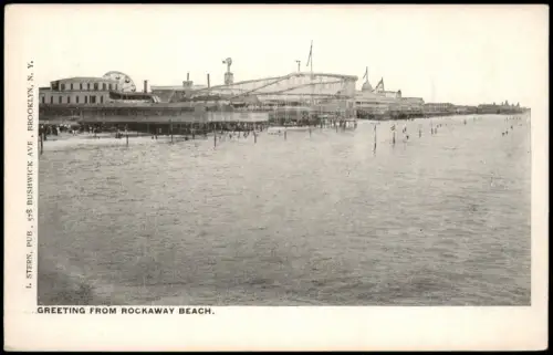 Postcard Rockaway (New Jersey) Achterbahn Strand Riesenrad 1916