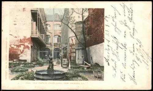 Postcard New Orleans Old French Court Yard 1904