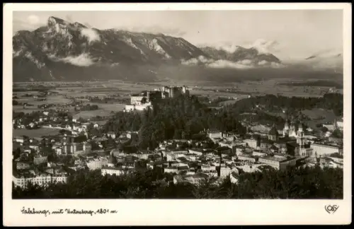 Ansichtskarte Salzburg Fernblick auf Stadt und Untersberg 1938