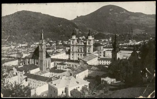 Ansichtskarte Salzburg Stadt  Berg 1917  gel. KuK Feldpost Verköstigungsstation