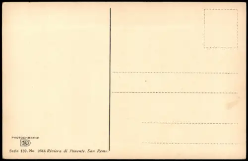 Cartolina San Remo Sanremo Riviera di Ponente. Photochromie 1912