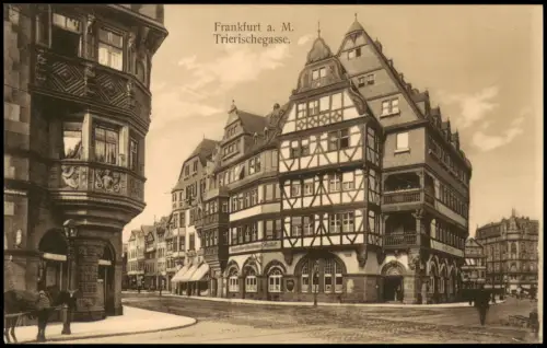 Frankfurt am Main Straßen-Anbsicht Fachwerk-Häuser Trierischegasse 1910