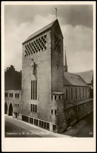 Frankfurt am Main Straßen Partie an der St. Josephs-Kirche 1930