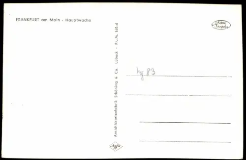 Ansichtskarte Frankfurt am Main Hauptwache belebt, Geschäftshäuser 1950