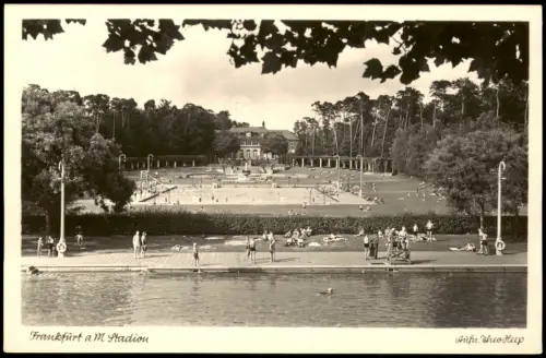 Ansichtskarte Frankfurt am Main Freibad Schwimmbad am Stadion 1940