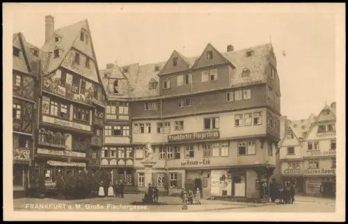 Frankfurt am Main Große Fischergasse, Lokale, Geschäfte, Zum Rosen-Eck 1920