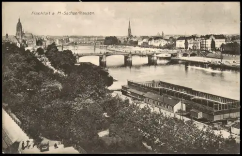 Frankfurt am Main Panorama-Ansicht, Main, Blick Sachsenhausen 1910