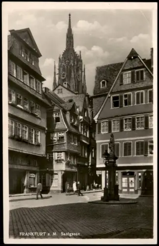 Ansichtskarte Frankfurt am Main Saalgasse Geschäfte Denkmal 1940