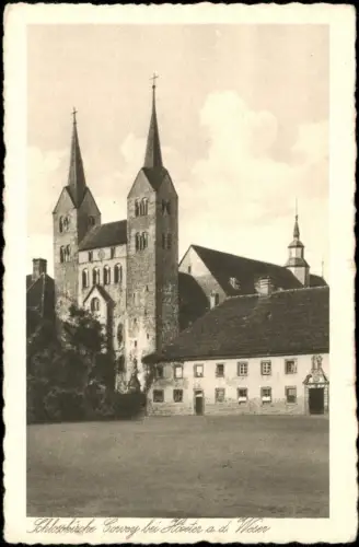 Ansichtskarte Höxter (Weser) Schloß Kloster Corvey Kirche 1928